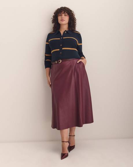 A-Line Faux-Leather Maxi Skirt