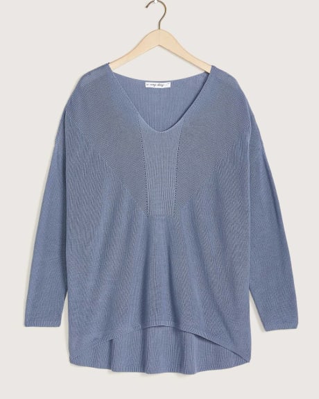 Cotton Dolman Sleeve V-Neck Sweater - In Every Story