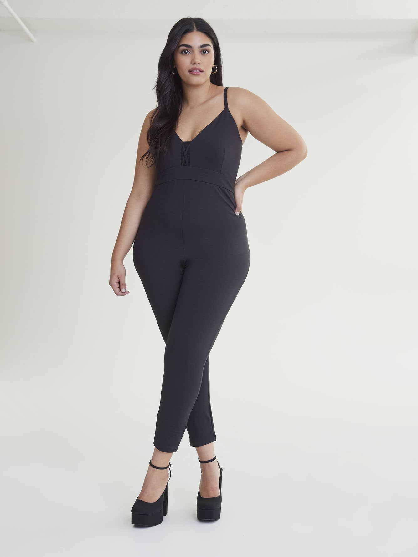Plus size knit sales jumpsuit