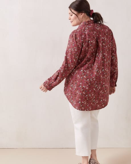 Printed Linen Blend Tunic Shirt - In Every Story