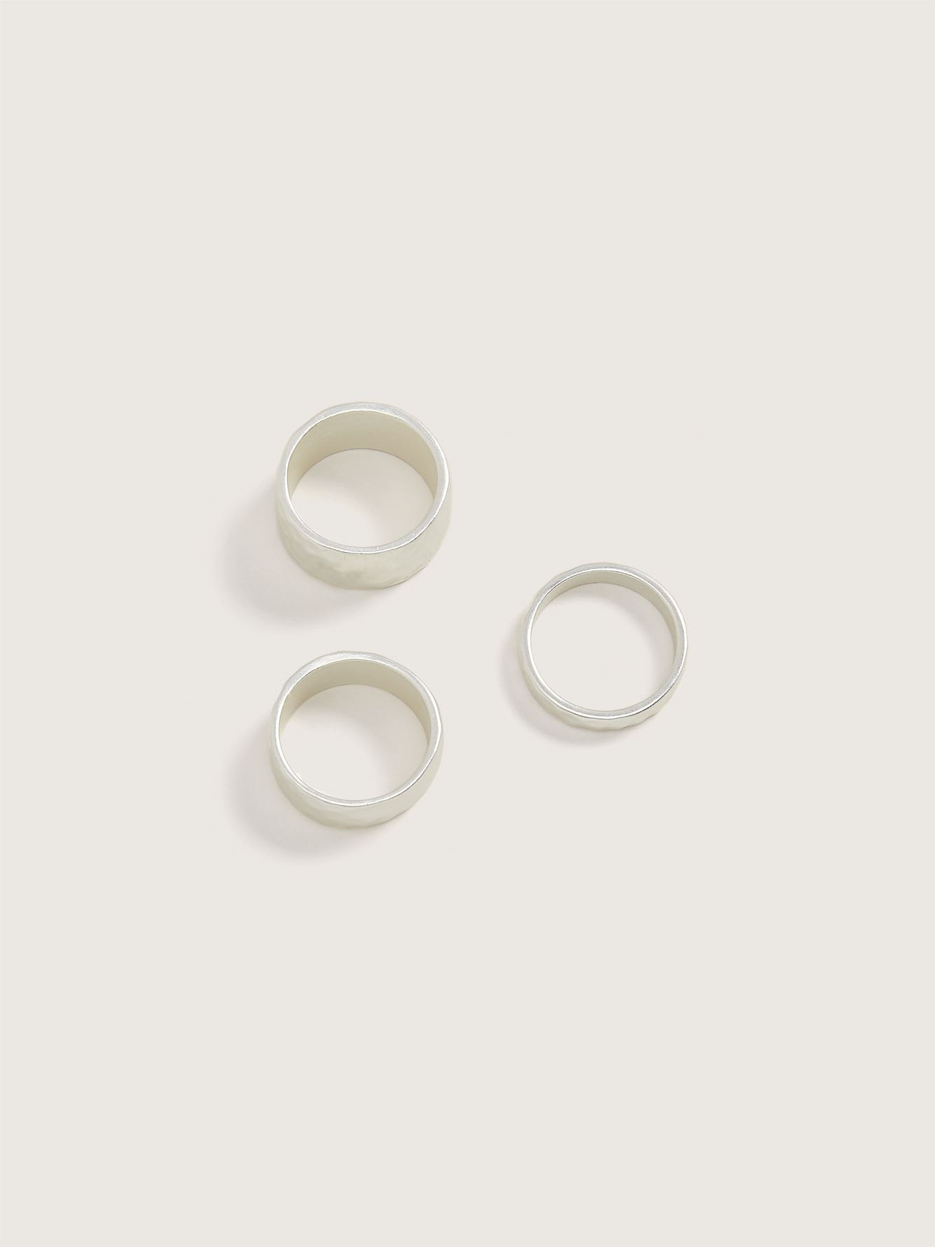 Hammered Rings, Set of 3