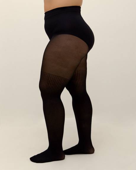 Black Ribbed Tights