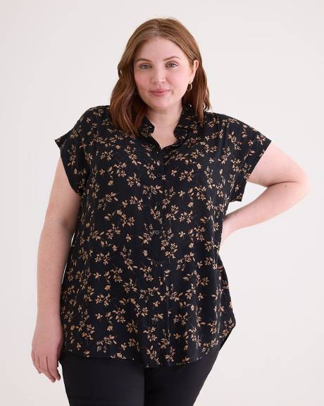 Short Dolman Sleeve Buttoned-Down Shirt