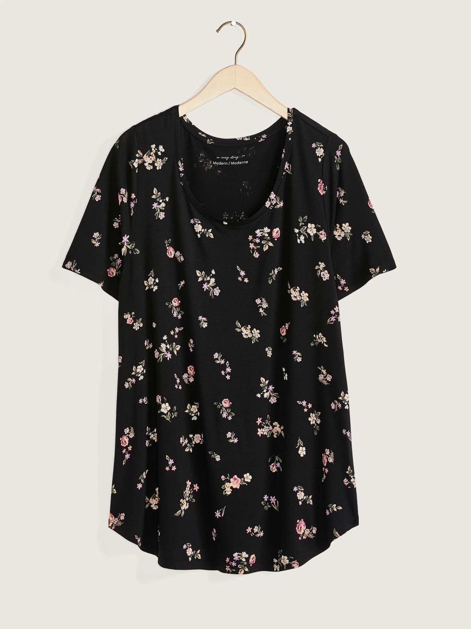 Modern-Fit Scooped Neck Printed Tee - In Every Story