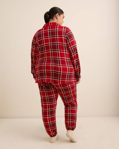 Ensemble-pyjama brossé à carreaux rouges - ti Voglio
