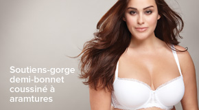 Soutiens-gorge demi-bonnet coussiné à aramtures