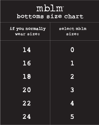 Penningtons Size Chart