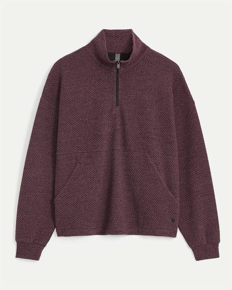 Half-Zip Textured Pullover - Hyba