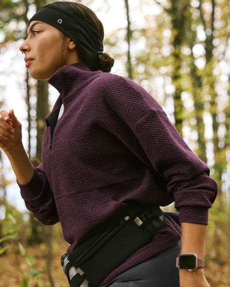 Half-Zip Textured Pullover - Hyba