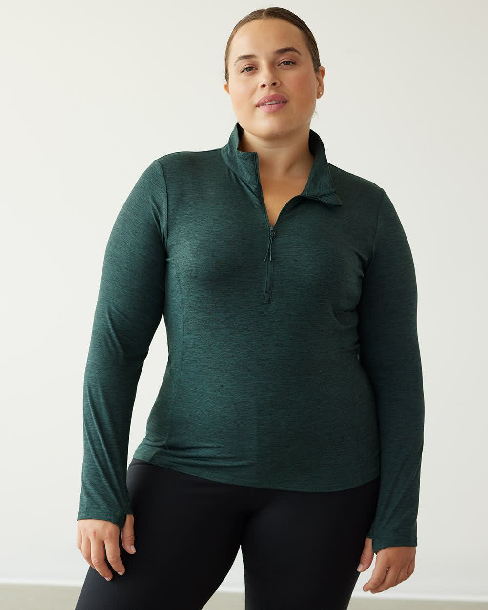 Long-Sleeve Mock-Neck Tee, Dry Lux Hyba