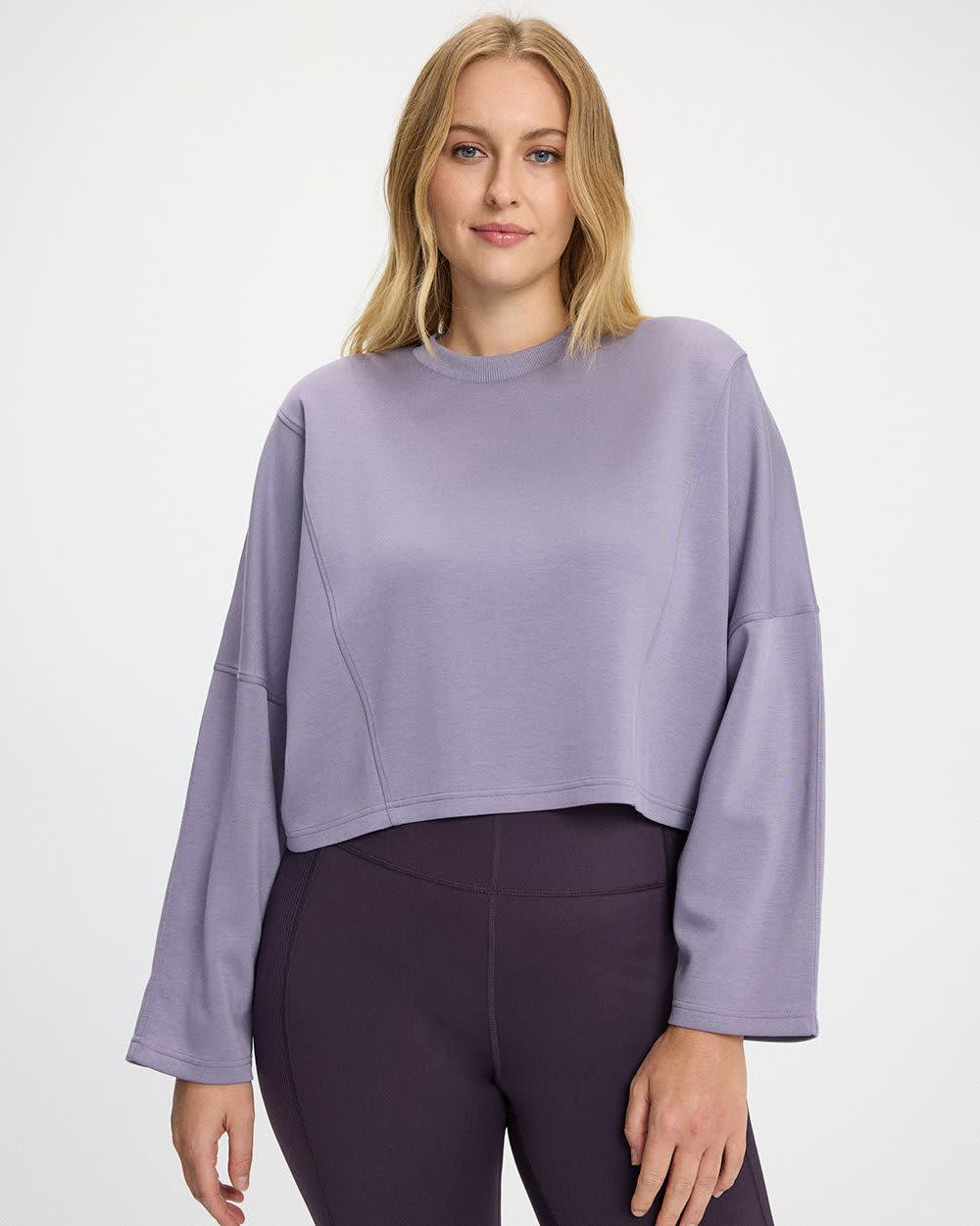Cropped Long-Sleeve Crew-Neck Sweatshirt - Hyba