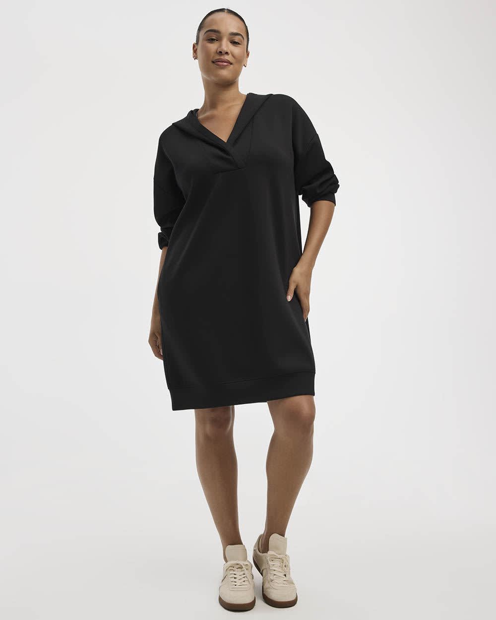 Long-Sleeve Hooded Dress - Hyba