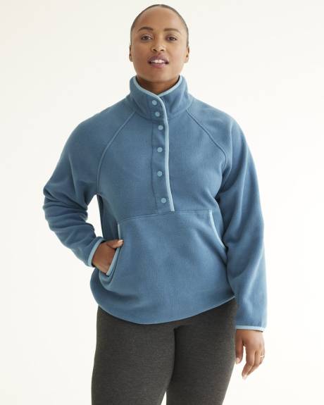 Long-Sleeve Polar Fleece Pullover with Snaps, Hyba