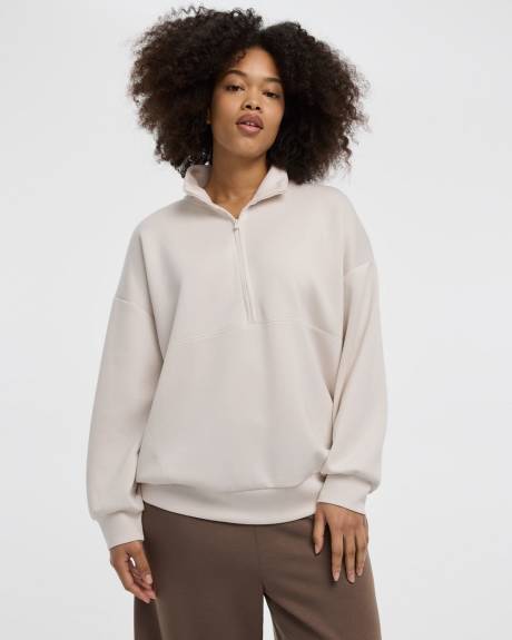 Half-Zip Mock-Neck Pullover - HYLUX Hyba