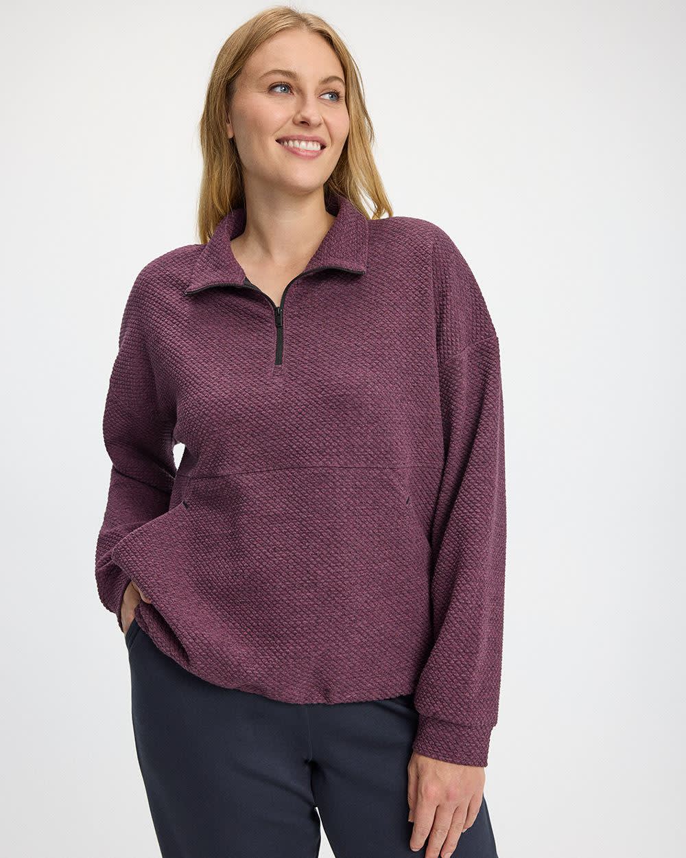 Pull texturé à demi-zip - Hyba
