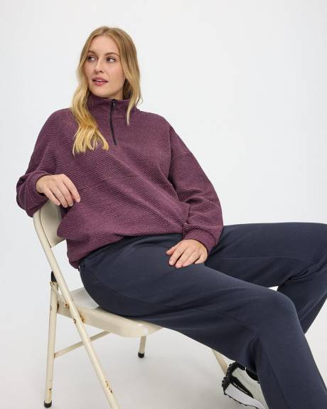 Half-Zip Textured Pullover - Hyba