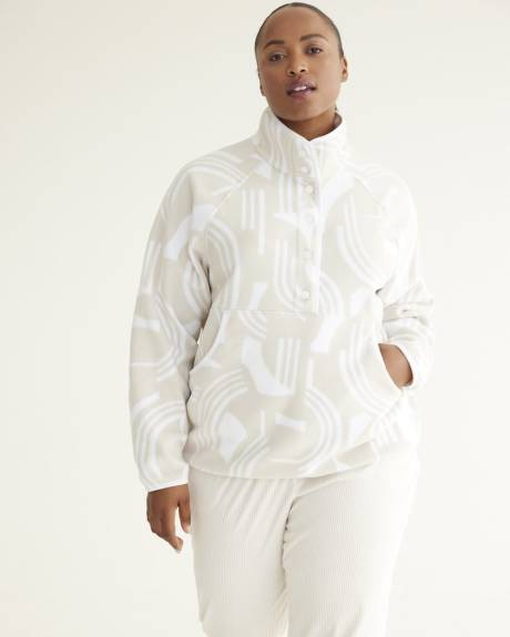 Long-Sleeve Polar Fleece Pullover with Snaps, Hyba
