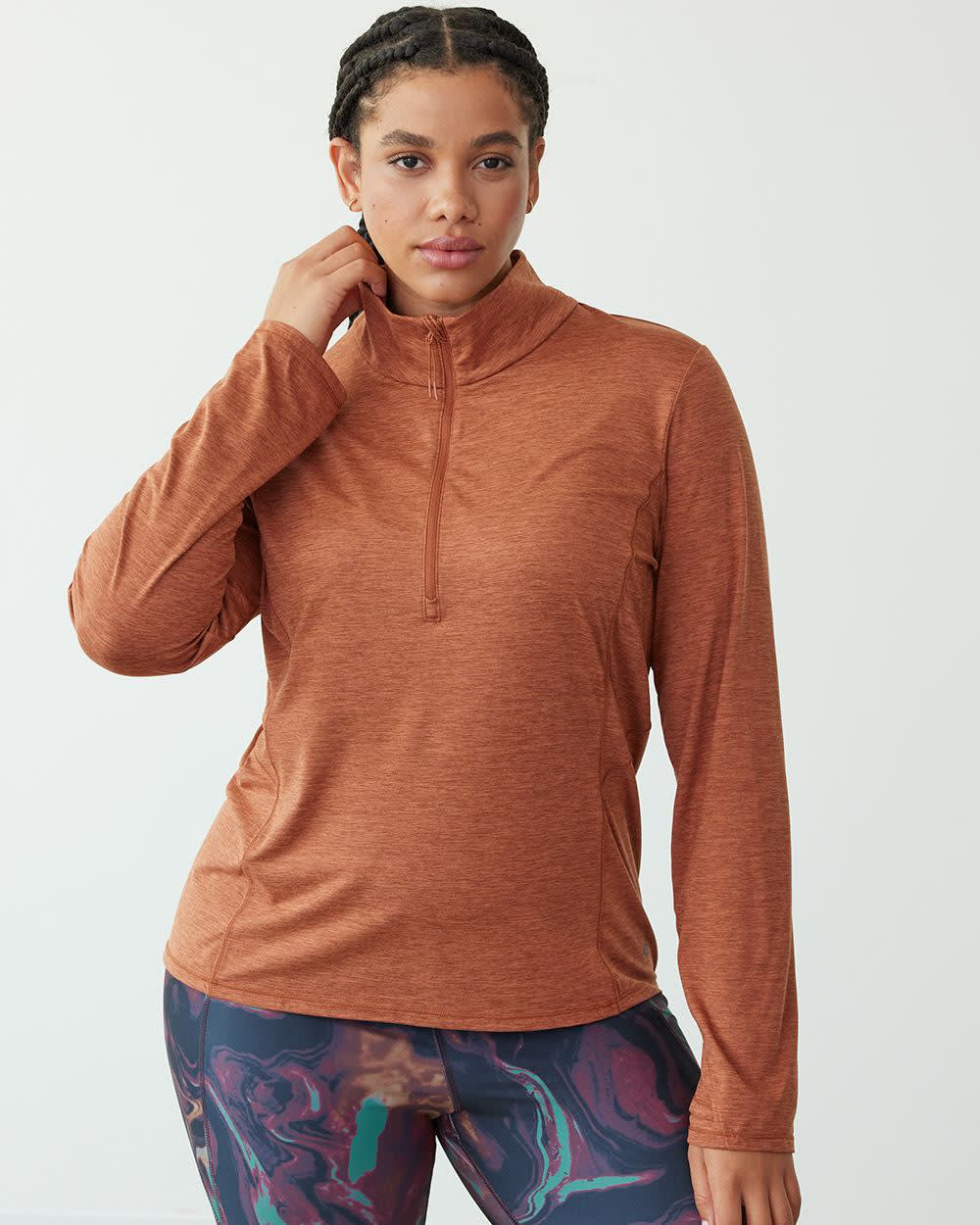 Long-Sleeve Mock-Neck Tee, Dry Lux Hyba