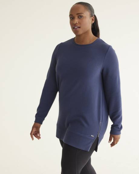 Long-Sleeve Ottoman-Knit Tunic, Hyba