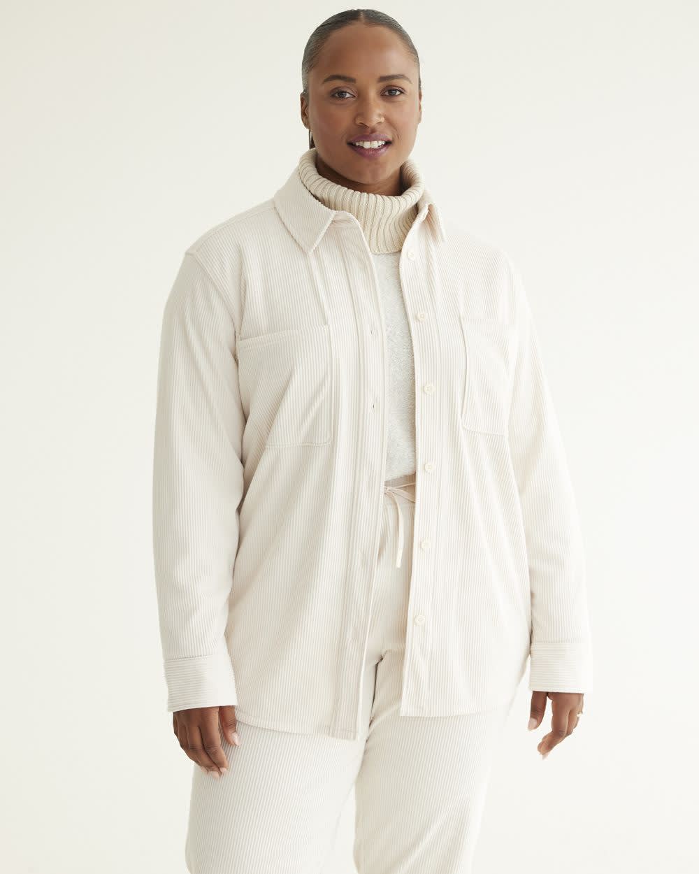 Chemise à manches longues en tricot ottoman en velours - Hyba