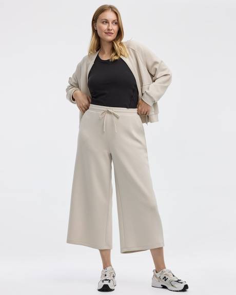 Cropped Wide-Leg Scuba Pants - Hyba