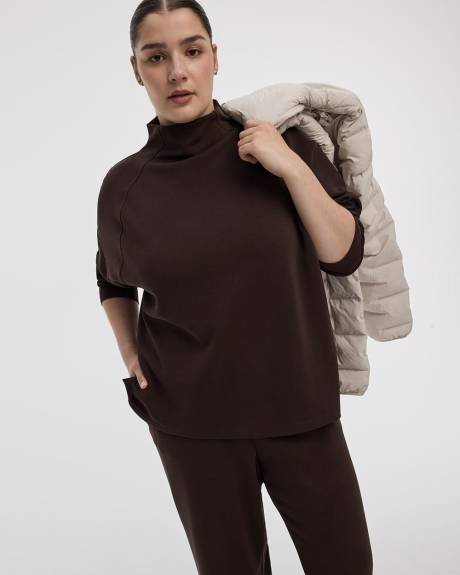 Long-Sleeve Mock-Neck Pullover - Hyba