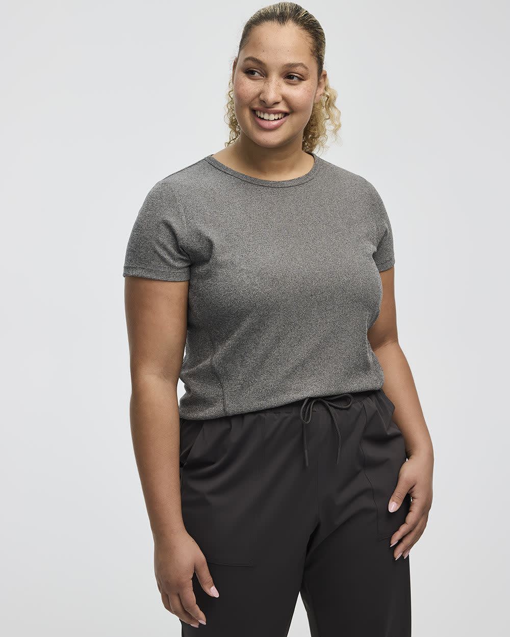 Short-Sleeve Crew-Neck Ribbed Tee - Dry-Lux (R) Hyba
