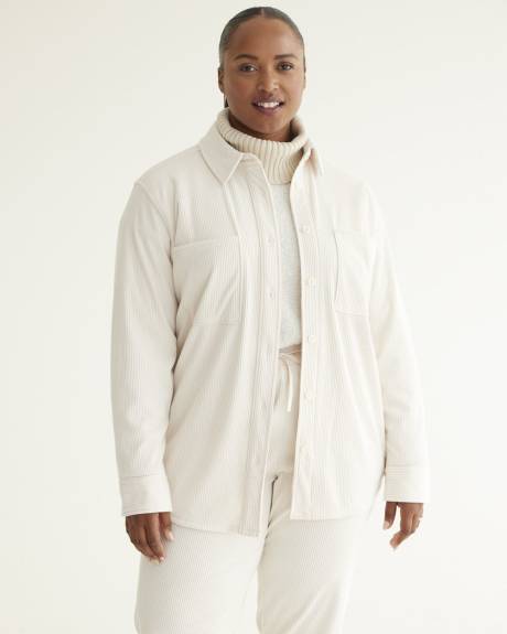 Chemise à manches longues en tricot ottoman en velours - Hyba