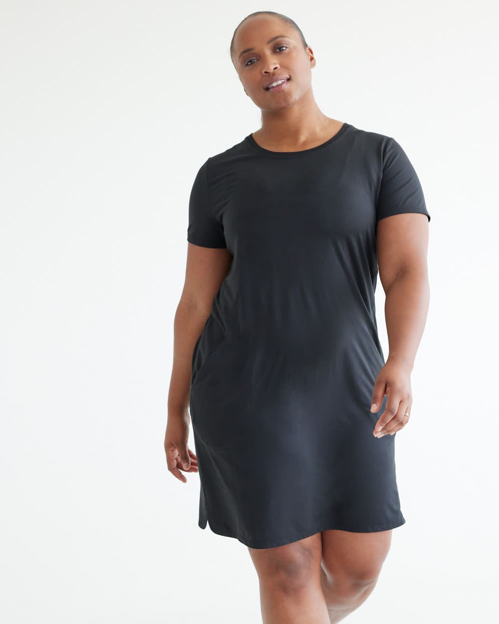 Plus black best sale t shirt dress