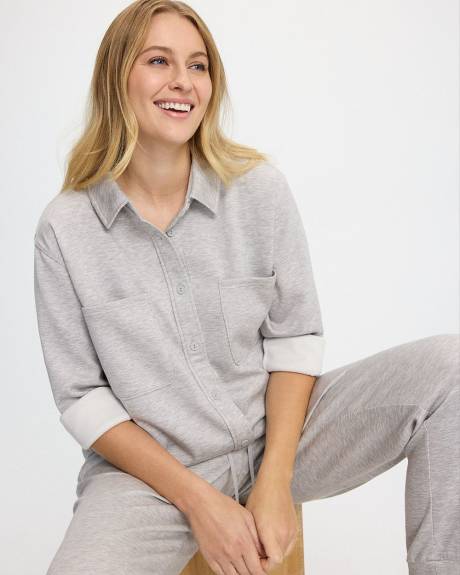 Surchemise &agrave; manches longues et poches plaqu&eacute;es - Hyba