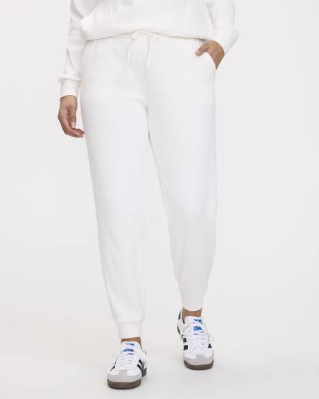 Pantalon jogger en tricot ottoman en velours - Hyba