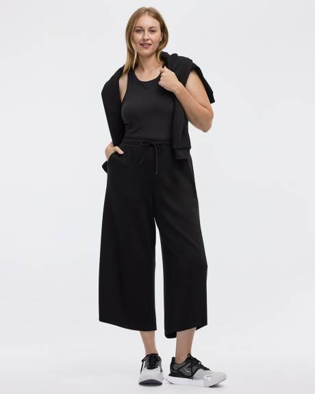Cropped Wide-Leg Scuba Pants - Hyba