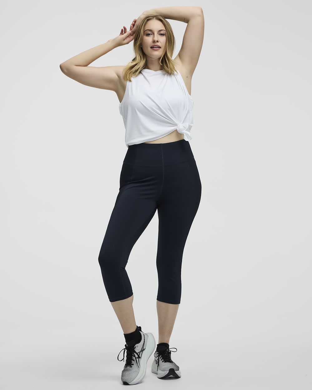 Legging capri Pulse à taille haute avec inserts côtelés - Hyba