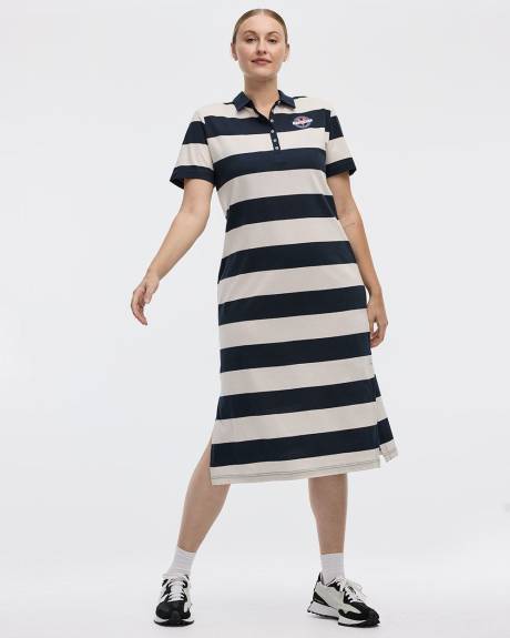 Robe polo rayée à manches courtes - Vuarnet pour Hyba