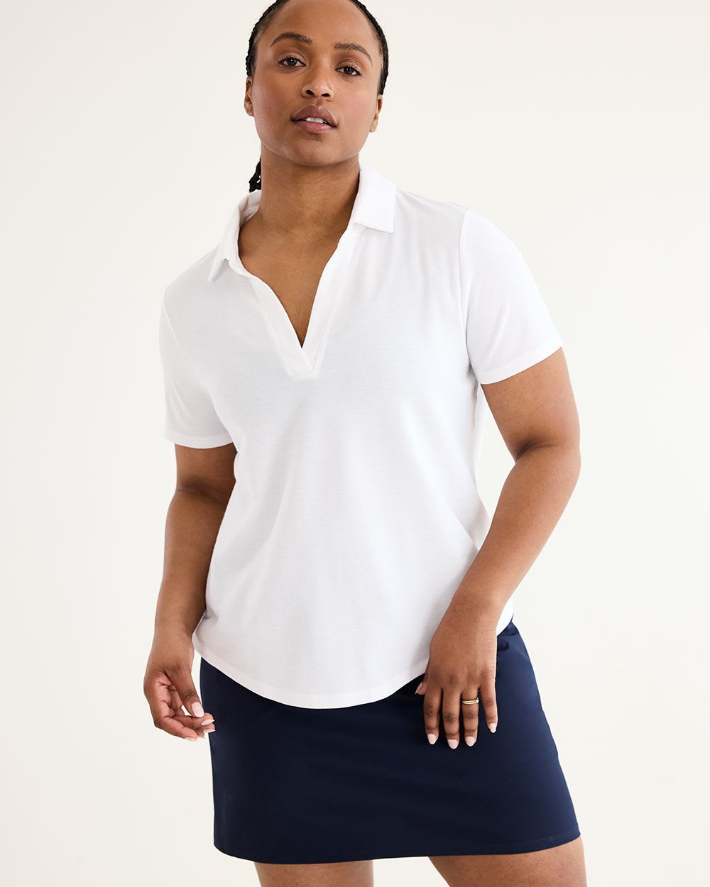 T-shirt polo à manches courtes en tricot piqué - Hyba