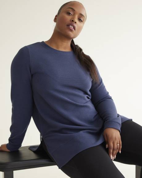 Long-Sleeve Ottoman-Knit Tunic, Hyba
