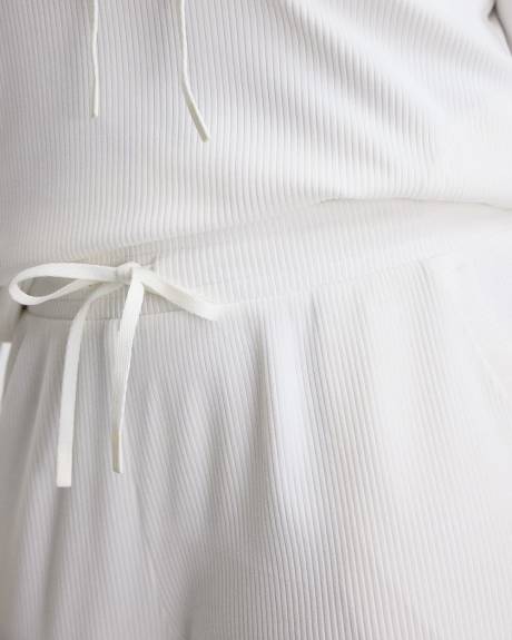 Pantalon jogger en tricot ottoman en velours - Hyba