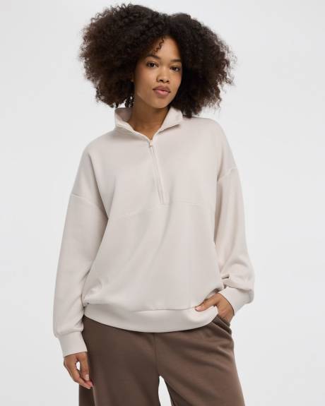 Half-Zip Mock-Neck Pullover - HYLUX Hyba