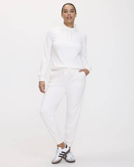 Pantalon jogger en tricot ottoman en velours - Hyba