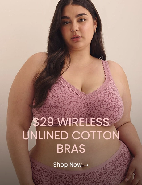 $29 Wireless Unlined Cotton Bras : Shop Now