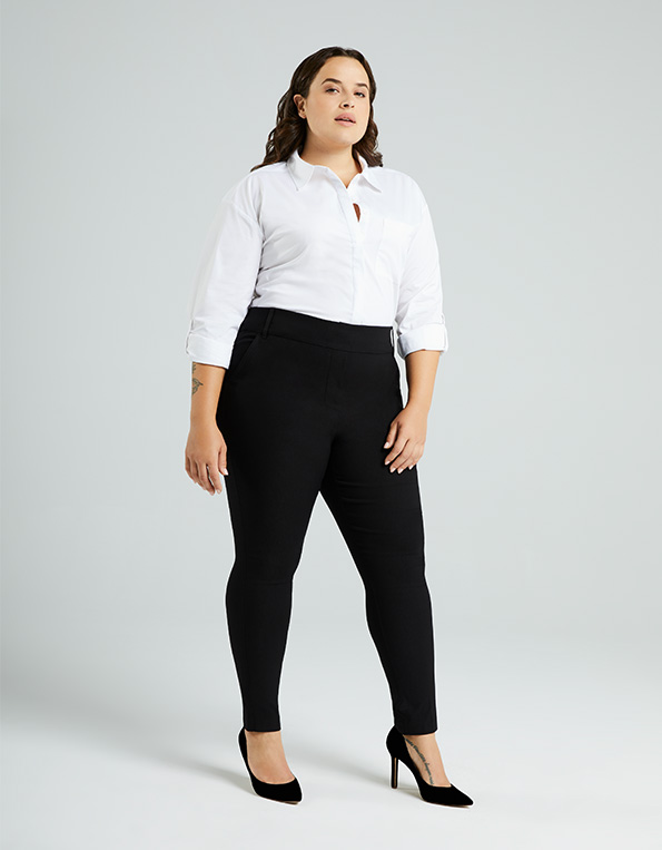 White Women Plus Size Straight Leg Trouser at Rs 2999/piece