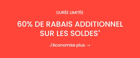 Durée limitée: 60% de rabais additionnel sur les soldes - J'économise plus